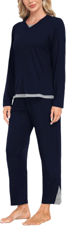 Pijamale dama - Pijama lejera de somn pentru femei, din material moale, albastra XL