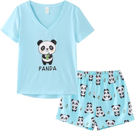 Pijama lejera de somn pentru femei, din material moale, panda M [3]