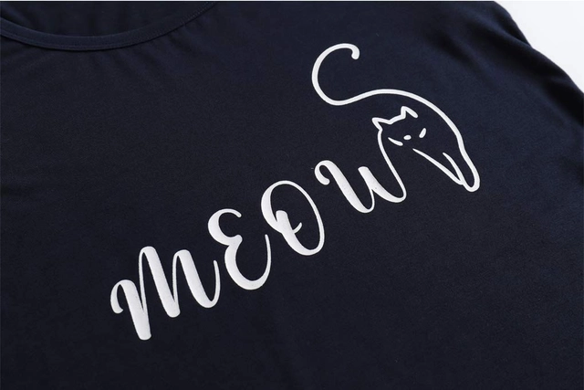 Pijama lejera de somn pentru femei, din material moale, pisicute S [2]