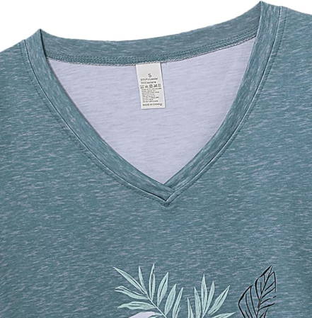 Pijama lejera de somn pentru femei, din material moale, frunze 3XL [4]