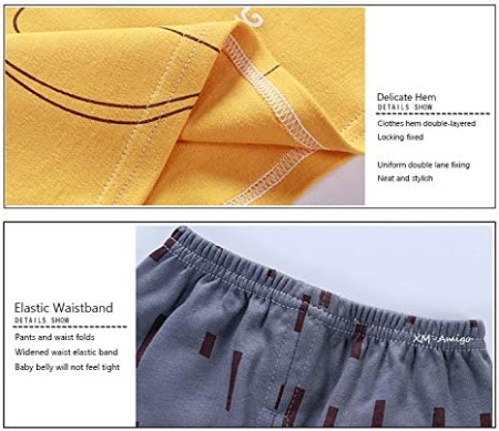 Pijamale lejere de somn pentru copii 1-3 ani, din material moale, 3 perechi, marimea 100 cm [6]