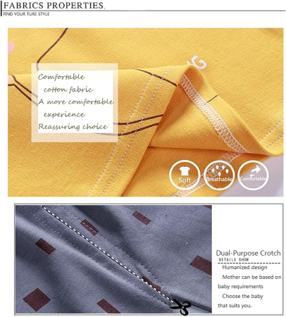 Pijamale lejere de somn pentru copii 1-3 ani, din material moale, 3 perechi, marimea 100 cm [5]