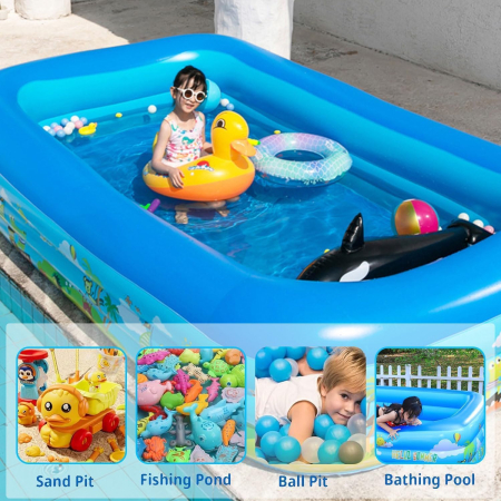 Piscina gonflabila pentru copii, cu 2 nivele, 105x75x30 cm [3]