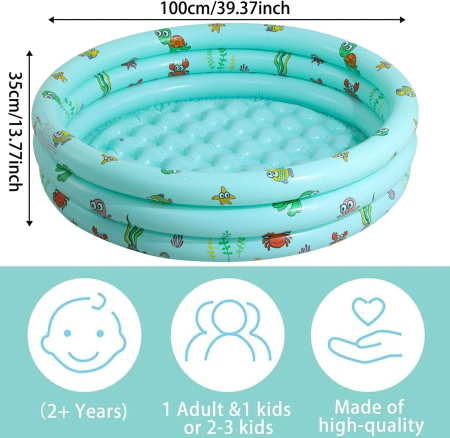 Piscina gonflabila rotunda pentru copii, 100x35 cm verde [1]