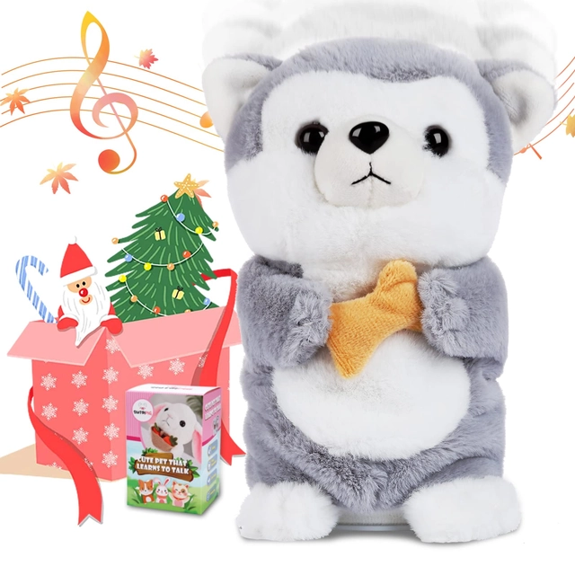 jucarii interactive - Catelus de jucarie care misca si repeta sunetele din jur, 14.5 cm