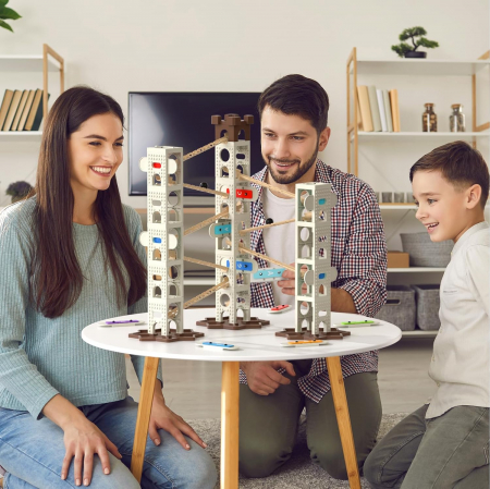 Pista de constructie din 106 piese si 5 piese muzicale, joc de gandire pentru fete si baieti 4-14 ani [6]