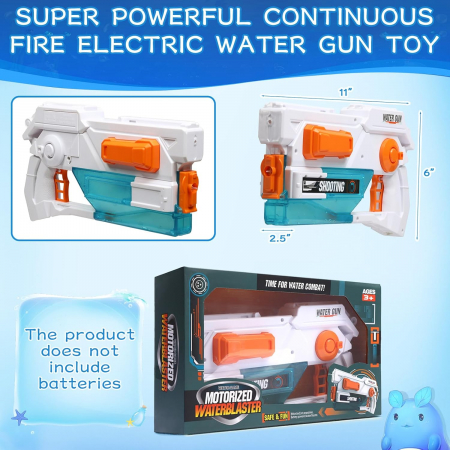 Pistol electric cu apa, cu rază lungă de acțiune 5-10 m alb/portocaliu [1]