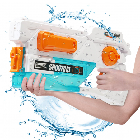 JUCARII - Pistol electric cu apa, cu rază lungă de acțiune 5-10 m alb/portocaliu