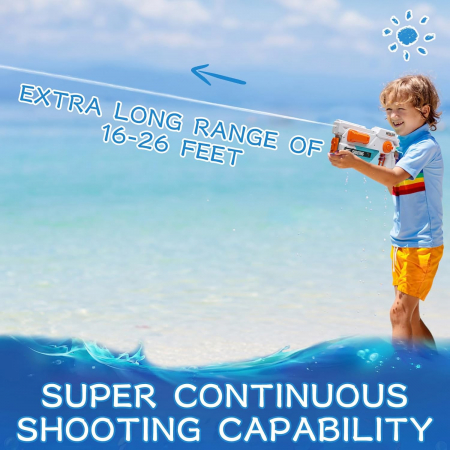 Pistol electric cu apa, cu rază lungă de acțiune 5-10 m alb/portocaliu [2]