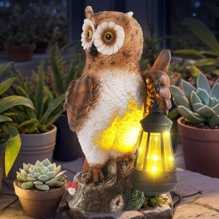 Bufnita de noapte cu felinar LED solar, inaltime 35 cm [1]