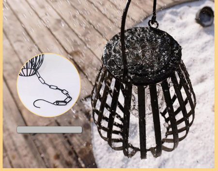 Felinar solar rustic cu lant pentru suspendare 30x15 cm [4]