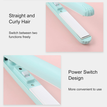 Placa mini 2-in-1 pentru intins ondulat parul, albastra [4]