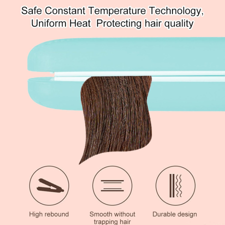 Placa mini 2-in-1 pentru intins ondulat parul, galbena [8]