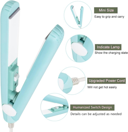 Placa mini 2-in-1 pentru intins ondulat parul, galbena [5]