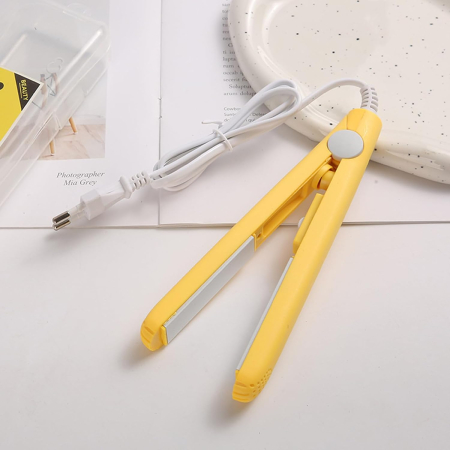 Placa mini 2-in-1 pentru intins ondulat parul, galbena [2]