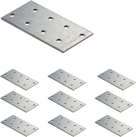 Suruburi, dibluri si accesorii prindere - Placi metalice perforate pentru imbinate elemente din lemn, set 10 bucati 80 x 40 x 2 cm