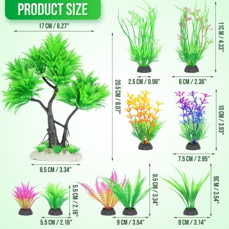 Plante artificiale pentru decor acvariu VERZI mici [2]