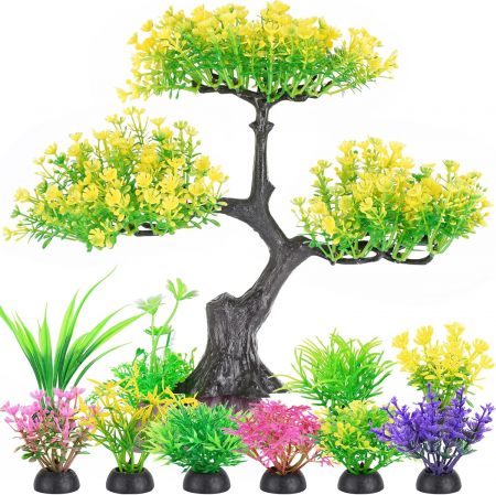 accesorii acvarii - Plante artificiale pentru decor acvariu GALBEN