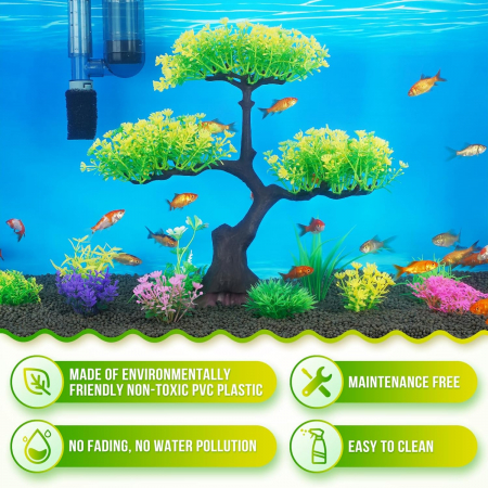 Plante artificiale pentru decor acvariu GALBEN [1]