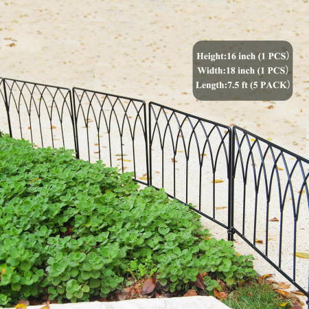 Gard decorativ negru pentru gradina, balcon 5 buc 40x46 cm [2]