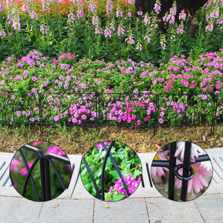Gard decorativ negru pentru gradina, balcon 5 buc 40x46 cm [3]