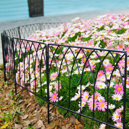 Gard decorativ negru pentru gradina, balcon 5 buc 40x46 cm [6]