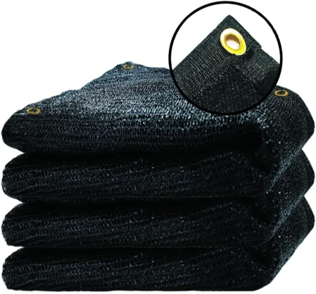 Accesorii usi - Plasa tivita, cu inele metal, neagra de umbrire 90% pentru gard, balcon, terasa, 3x3m