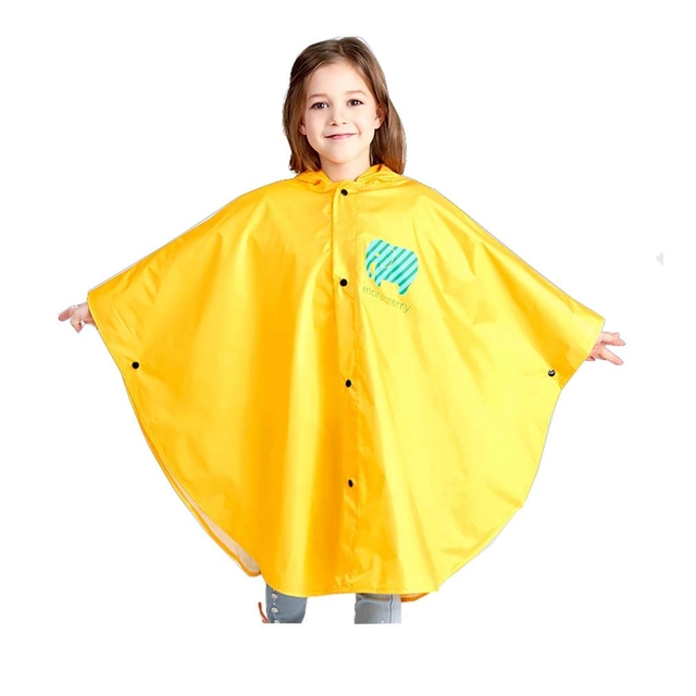 Geci si veste copii - Poncho de ploaie cu gluga, pelerina cu buzunar frontal, pentru 75-170 cm