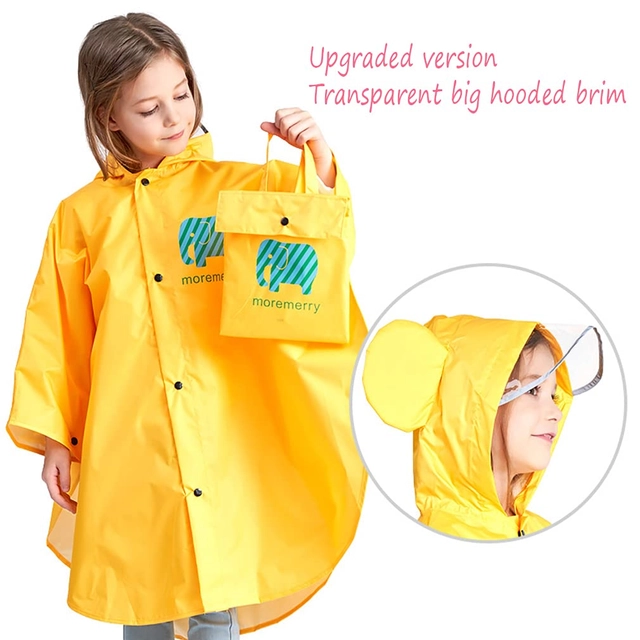 Poncho de ploaie cu gluga, pelerina cu buzunar frontal, pentru 75-170 cm [1]