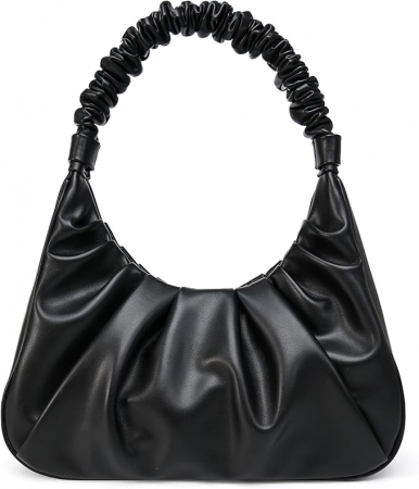 Genti dama - Poseta eleganta de mana neagra din piele PU, cu fermoar