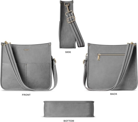 Geanta de umar din PU gri, 29x9x27 cm [1]