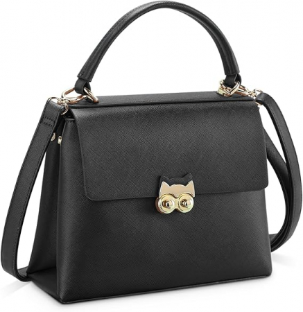 Genti dama - Poseta eleganta neagra din piele PU, cu curea de umar reglabila  20x25x10 cm