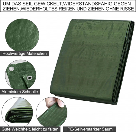 Prelata din polietilena, impermeabila, Verde, 100 g/m2, 3x3 M [1]