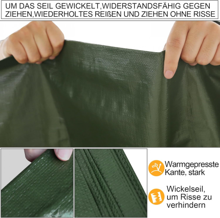 Prelata din polietilena, impermeabila, Verde, 100 g/m2, 3x3 M [4]