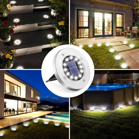 Lampi solare pentru gradina 12 LED-uri, cai de acces, impermeabile, de exterior set 4 lumini [5]