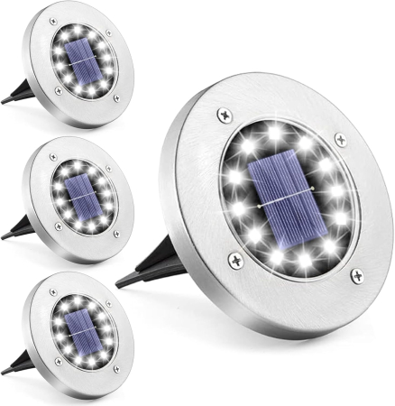 LAMPI SOLARE - Lampi solare pentru gradina 12 LED-uri, cai de acces, impermeabile, de exterior set 4 lumini