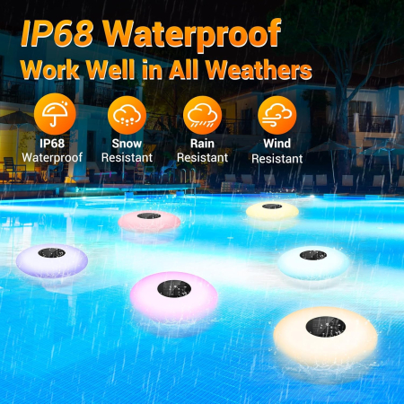 Lumină solară plutitoare pentru Piscină sau gradina, cu Telecomandă – 16 Moduri de Culoare [1]