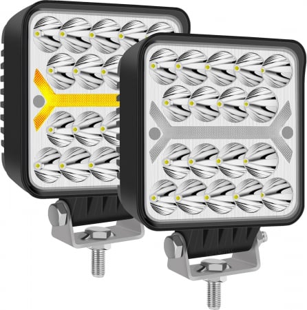 Proiectoare si lampi de lucru - Proiectoare auto suplimentare LED, 6000K, 12/24V, 72W,IP68, 5 moduri lumina-set 2 bucati