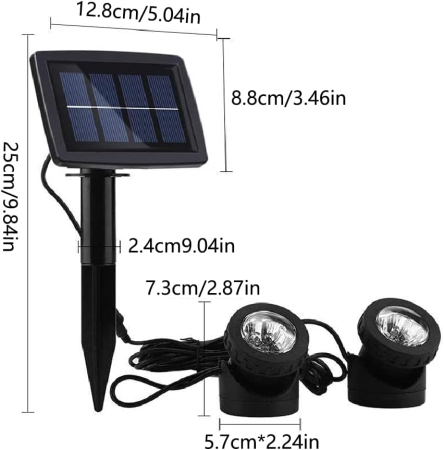 Proiectoar solar pentru iaz LED,impermeabil, submersibil, pentru fântână și piscină [6]