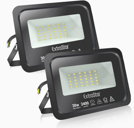Proiectoare si lampi de lucru - Proiectoare LED 2x30W, 8000Lm, 3000K, impermeabil IP65, negru