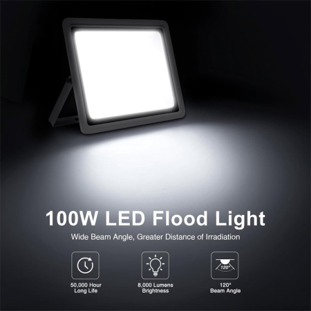 Proiector 100W, 8000Lm, 6500K, impermeabil IP67,LED, alb [3]