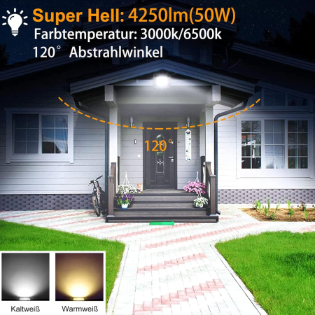 Proiector constructii cu suport, cablu 3 M, 4250Lm, 50W, impermeabil IP66 [2]