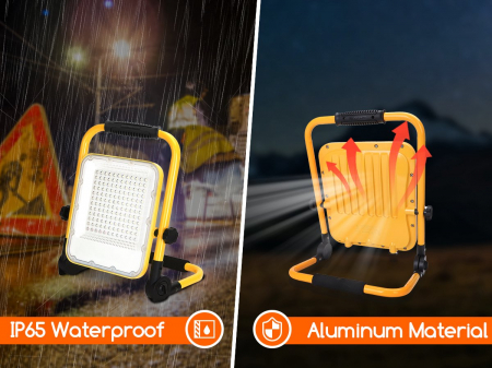 Proiector de constructii LED, reincarcabil USB, 100W, 6500K, 2400Lm [7]