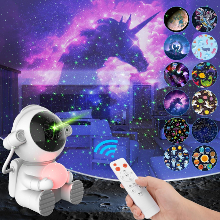 lampi de veghe - Proiector LED astronaut, cu 12 proiectii, cu telecomandă