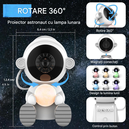 Proiector LED astronaut, cu 12 proiectii, cu telecomandă [2]