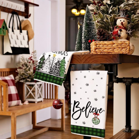 Prosoape de bucatarie 40x60 cm, set 2 bucati, brazi de Craciun [4]