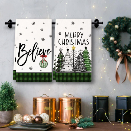 Prosoape de bucatarie 40x60 cm, set 2 bucati, brazi de Craciun [1]