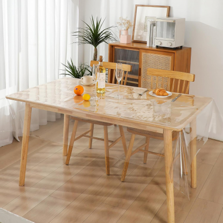 ACCESORII MASA - Fata de masa transparenta, impermeabila, 140x280 cm, grosime 0.23 mm, usor adaptabila