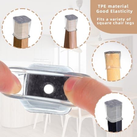 Protectii patrate pentru picioare scaune, mobila 19-26mm  set 24 bucati [4]