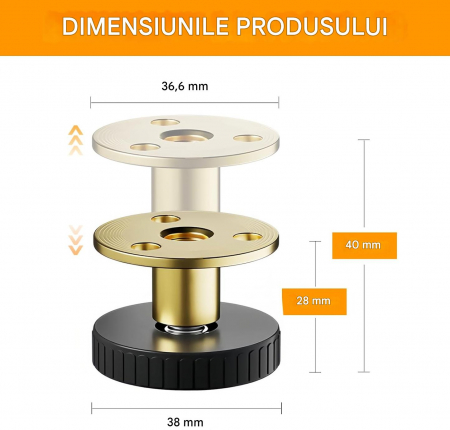 Inaltatoare de mobila reglabile 28-40 mm, cu pernă antiderapantă, set 8 bucati [1]